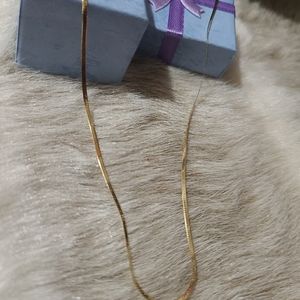 18k Gold flat chain necklace